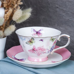 Цена за 1 шт. Чайный набор 12 предметов 250 мл на ножке / RS/12-FY22005 Grey /уп 8/ - ГалеонТрейд фото 3