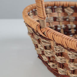 Корзина плетёная для хранения, 25×32×8 см, ручка h=26 см, ротанг, сыть