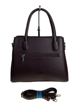 Женская сумка из искусственной кожи и натуральной замши, цвет шоколад - Greta фото 2