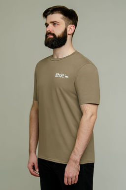 Арт. 67105 Футболка мужская  50-58 (5 шт) Цвет:зеленый кофе