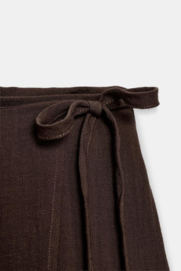 FALDA PAREO MIDI FLECOS / Marr?n - Zara фото 8