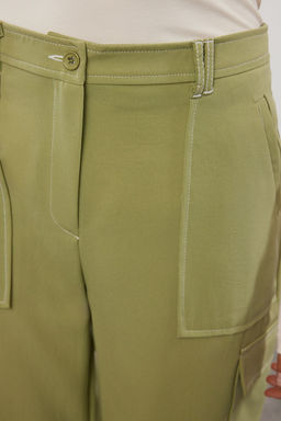 TRENDYOLMILLA Siyah Kargo Genis Paca Kontrast Dikis Detayl? Dokuma Pantolon TWOSS21PL0288  фото 21
