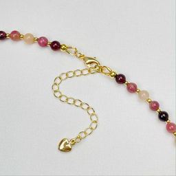 Чокер для "Водолея" из Лунного камня, Граната и Турмалина 37 см +