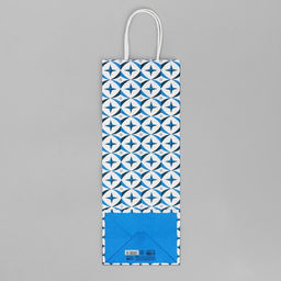 Цена за 20 шт. Пакет под бутылку Геометрия, белый крафт, 13 х 36 х 10 см - Доступные радости фото 6