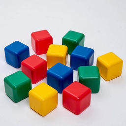 Кубики детские, пластиковые, цветные, 12 штук, 12×12 см