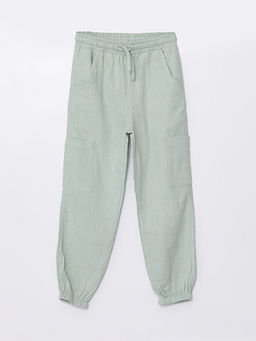 Beli Lastikli K?z ?ocuk Kargo Jogger Pantolon