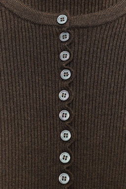 RIB KNIT CARDIGAN - Zara фото 6
