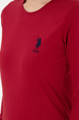 Женский бордово-красный пижамный комплект - U.s. polo assn фото 7
