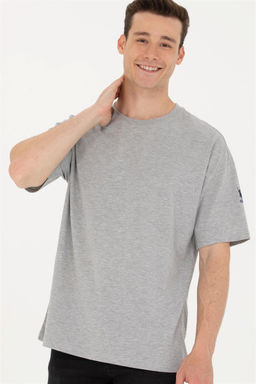 U. S. Polo Assn Мужская серая меланжевая комфортная длинная футболка с круглым вырезом - U.s. polo assn фото 8