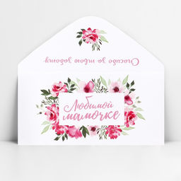 Цена за 10 шт. Конверт для денег «Любимой мамочке», 16.5×8 см