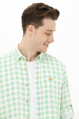 U. S. Polo Assn Мужская зеленая рубашка в клетку - U.s. polo assn фото 9