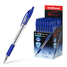 Цена за 50 шт. Ручка шариковая автоматическая ErichKrause U-209 Matic&Grip Classic 1.0, Ultra Glide Technology, цвет чернил синий (в коробке по 50 шт.)