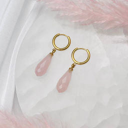 Серьги с Розовым кварцем - Радуга самоцветов фото 2