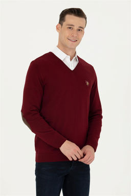 U. S. Polo Assn Мужской бордово-красный базовый свитер - U.s. polo assn фото 10