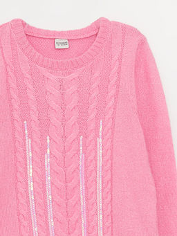 Bisiklet Yaka Uzun Kollu K?z ?ocuk Triko Kazak - Waikiki фото 3