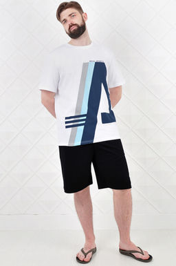 Арт. 6391 Костюм с шортами мужской 50-58 (5 шт) Цвет:верх- белый, низ- черный - Идеал фото 2