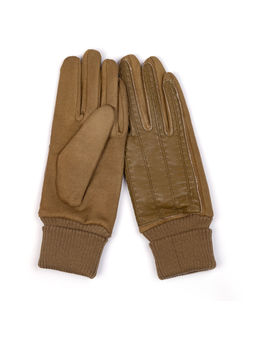 Перчатки из экокожи и шерсти