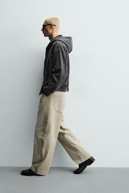 JEANS LOOSE FIT CONTRASTE / Gris / Beige - Zara фото 6