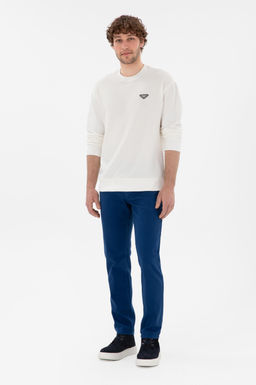 Erkek Slim Fit _ndigo Kanvas Pantolon