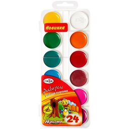 Акварель ГАММА "Мультики" 24цв. пласт. уп., без кисти (211046_24)