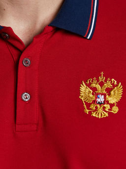 Поло мужское RUSSIA 65M-RR-1497 RED-N-ROCKS