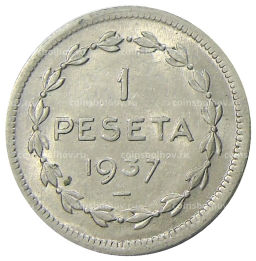 Монета 1 песета 1937 года Испания (Эускади)