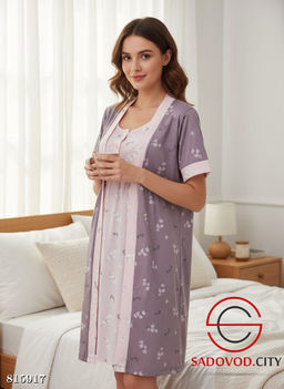 Комплект женский для беременных (халат + сорочка) - Bruno фото 3