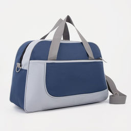 Сумка спортивная на молнии, наружный карман, цвет серый/синий