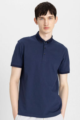 Slim Fit Dar Kesim K?sa Kollu Basic Duz Polo Tisort - Defacto фото 3