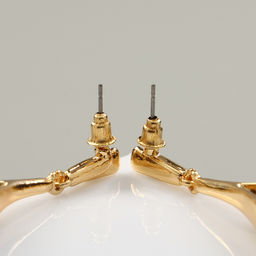 Серьги металл Абстракция свёрнутый лист, цвет золото - Qf фото 2