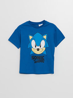 Bisiklet Yaka Sonic Bask?l? Erkek Bebek Ti??rt