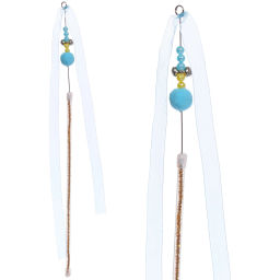 Цена за 3 шт. Игрушка - дразнилка на палочке "ЦапЦап", ленточка, цвет голубой, см, 42см ( пакет с подвесом)