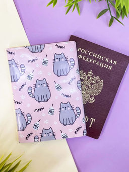 ОБЛОЖКА ДЛЯ ПАСПОРТА "Meow", плотность 600 мкм