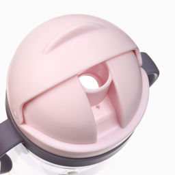 Поильник - непроливайка детский Крошка Я с силиконовой трубочкой и грузиком, от 9 мес., 350 мл., с ручками, розовый