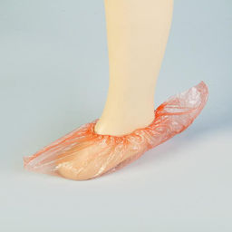 Цена за 50 шт. Бахилы детские оранжевые ПНД 300×100 мм 28 мкр 1.9 г 25 пар/уп