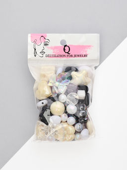 Бусины «Микс», набор 50 г, чёрно-белые