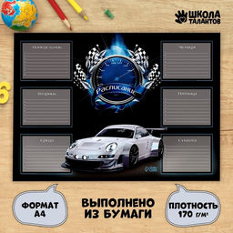 Цена за 20 шт. Расписание уроков А4 Для мальчиков