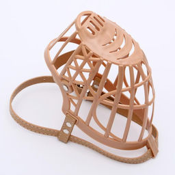 Намордник пластиковый №7 с ошейником из эко кожи ОМ 38 см ДН 14 см ОШ 55-72 см - Пижон фото 7