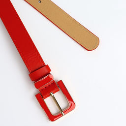 Ремень женский 110×2.3 см, с классической пряжкой в ремня, красный