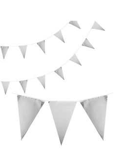 Гирлянда на ленте «Флажки», серебро, 20×30 см, 20 шт., 10 м