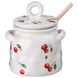 БАНКА ДЛЯ МЕДА LEFARD CHERRY 11,5*10,5*1,*5 СМ 450 МЛ