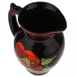 Кувшин керамический "Дачный" 1,4л, д13,5см, h22,5см, "Мак черный", с крышкой (Россия)
