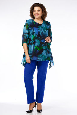 Костюм Элль стиль 2263/2 мультиколор принт/василек