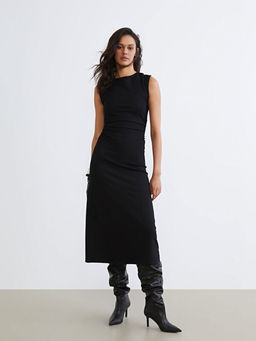 Bisiklet Yaka B?zg?l? Elbise