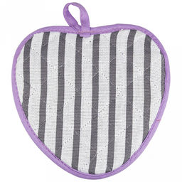 Прихватка с запахом 20х20см "Лайн-3", форма "Клубника", рогожка 171г/м2, хлопок 100%, наполнитель - ватин 280г/м2, на пластмассовом подвесе, "Домашняя мода" (Россия)