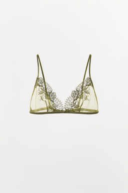 BRALETTE TRIANGULAR PLUMETI ENCAJE / Verde - Zara фото 6