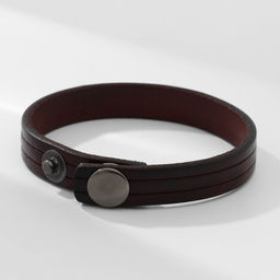 Браслет кожа «Миллениум» классика, тёмно-коричневый