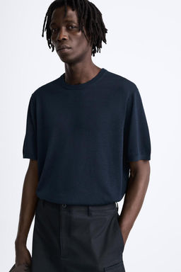 KNIT COTTON - SILK T-SHIRT - Zara фото 5