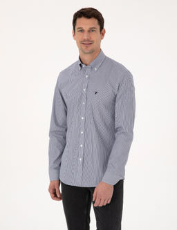 Lacivert Slim Fit Uzun Kollu G_mlek