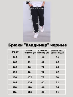 Брюки утепленные с начесом Владимир черный - Ладошки фото 11
